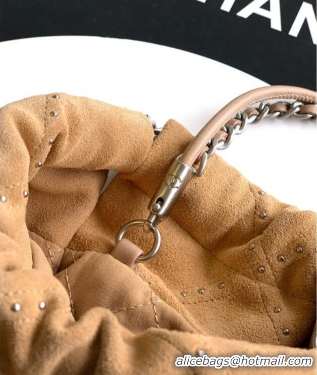 Market Sells Chanel Suede Mini Shopping Bag with Studs AS3980 Yellow 2025