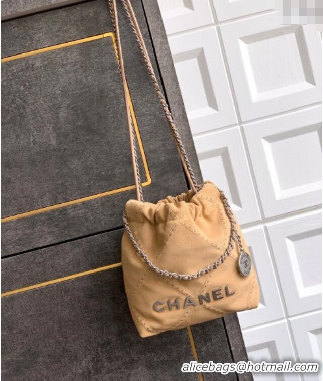 Market Sells Chanel Suede Mini Shopping Bag with Studs AS3980 Yellow 2025