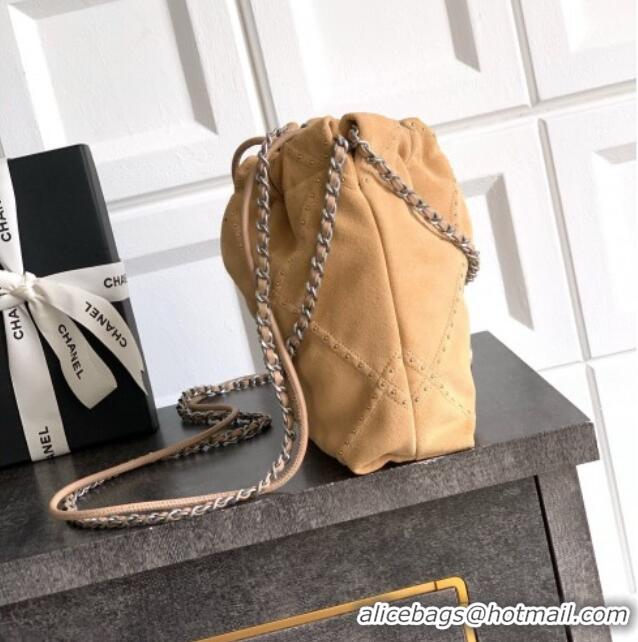 Market Sells Chanel Suede Mini Shopping Bag with Studs AS3980 Yellow 2025