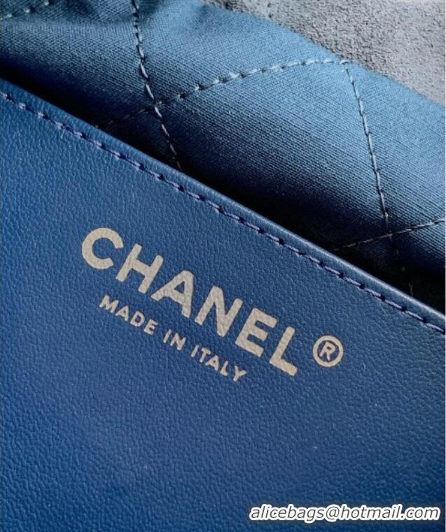 Best Grade Chanel Suede Mini Shopping Bag with Studs AS3980 Blue 2025