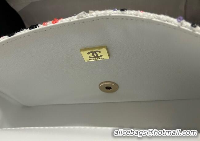 Luxury Classic Chanel Tweed & Sequins Mini Classic Flap Bag A69900 White 2025