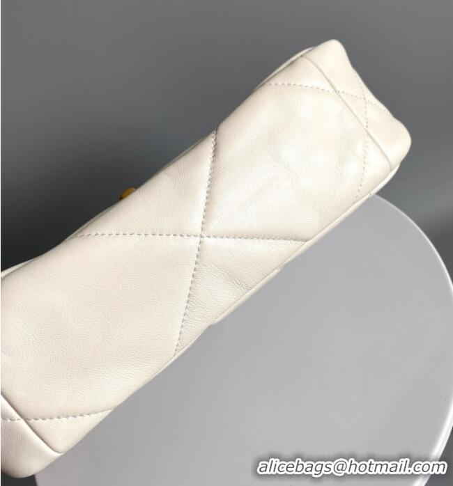 Cheap Wholesale Chanel 19 Shiny Lambskin Small Flap Bag AS1160 White 2025