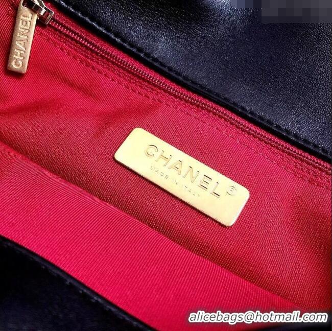 Grade Quality Chanel 19 Shiny Lambskin Small Flap Bag AS1160 Black/Gold 2025