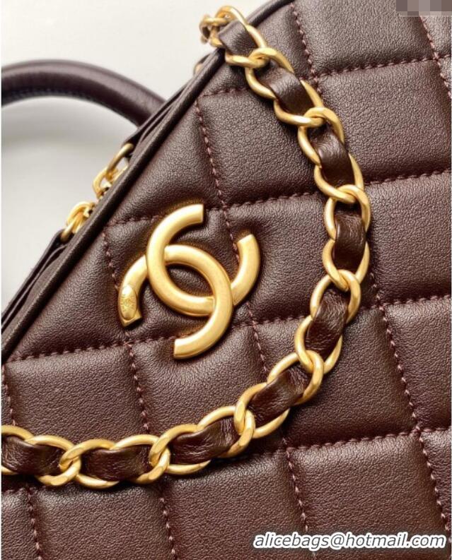 Traditional Specials Chanel Calfskin Mini Bowling Bag AS5572 Brown 2025
