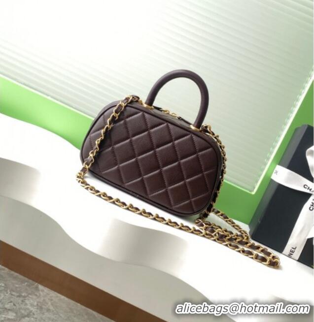 Traditional Specials Chanel Calfskin Mini Bowling Bag AS5572 Brown 2025