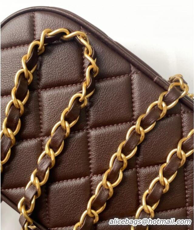 Traditional Specials Chanel Calfskin Mini Bowling Bag AS5572 Brown 2025