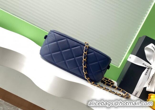 Sophisticated Cheap Chanel Calfskin Mini Bowling Bag AS5572 Blue 2025