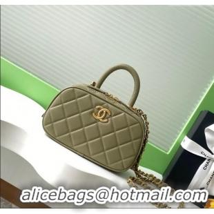Top Design Chanel Calfskin Mini Bowling Bag AS5572 Green 2025
