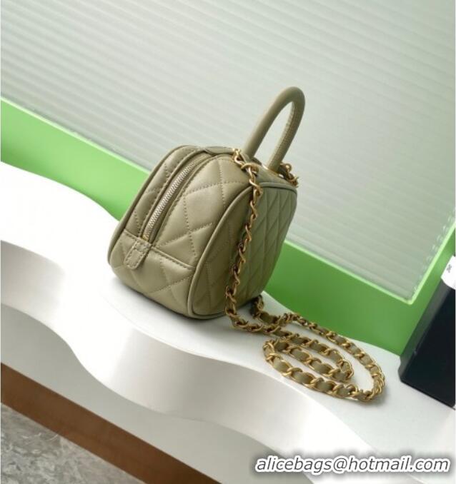 Top Design Chanel Calfskin Mini Bowling Bag AS5572 Green 2025