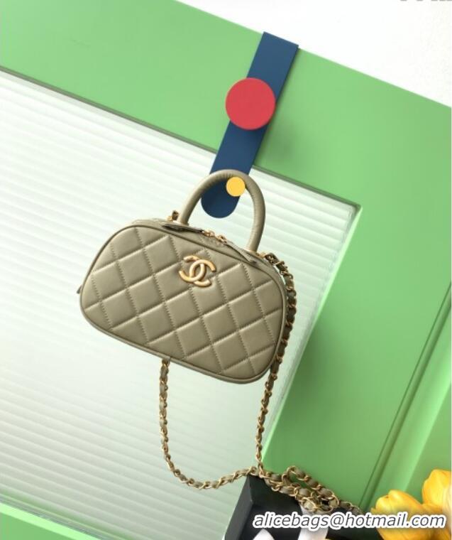 Top Design Chanel Calfskin Mini Bowling Bag AS5572 Green 2025