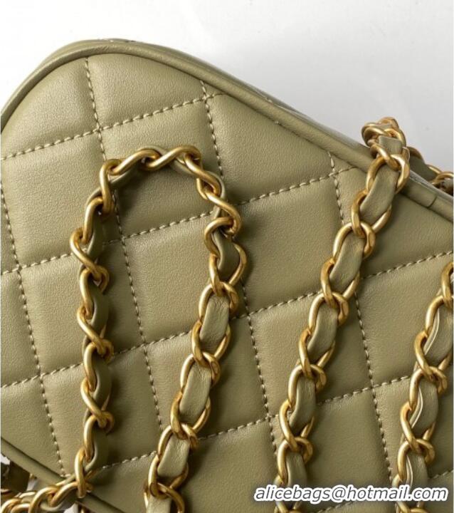 Top Design Chanel Calfskin Mini Bowling Bag AS5572 Green 2025