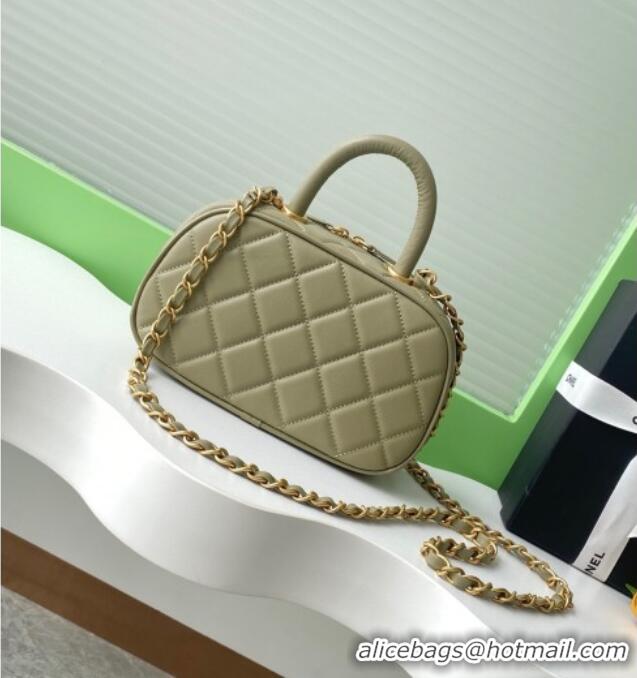 Top Design Chanel Calfskin Mini Bowling Bag AS5572 Green 2025