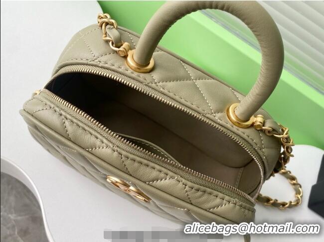 Top Design Chanel Calfskin Mini Bowling Bag AS5572 Green 2025