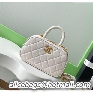 Traditional Specials Chanel Calfskin Mini Bowling Bag AS5572 White 2025