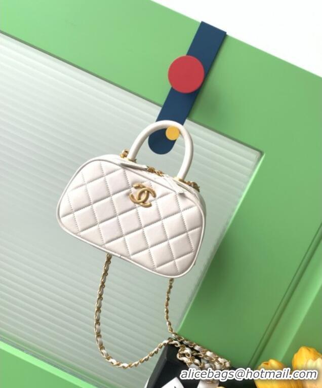 Traditional Specials Chanel Calfskin Mini Bowling Bag AS5572 White 2025