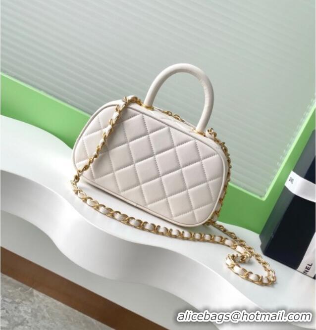 Traditional Specials Chanel Calfskin Mini Bowling Bag AS5572 White 2025