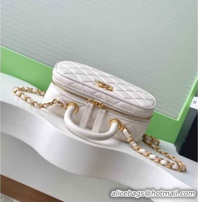 Traditional Specials Chanel Calfskin Mini Bowling Bag AS5572 White 2025
