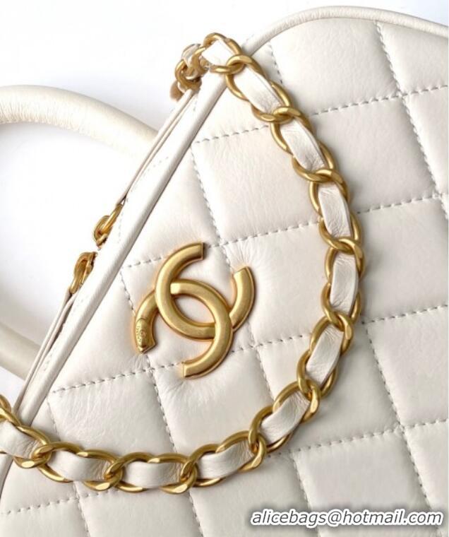 Traditional Specials Chanel Calfskin Mini Bowling Bag AS5572 White 2025