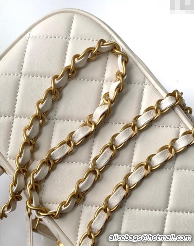 Traditional Specials Chanel Calfskin Mini Bowling Bag AS5572 White 2025