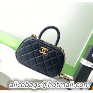 Best Quality Chanel Calfskin Mini Bowling Bag AS5572 Black 2025