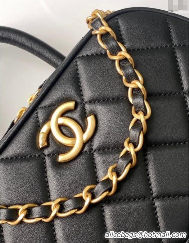 Best Quality Chanel Calfskin Mini Bowling Bag AS5572 Black 2025