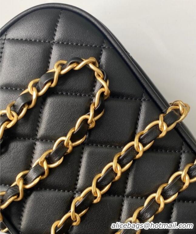Best Quality Chanel Calfskin Mini Bowling Bag AS5572 Black 2025