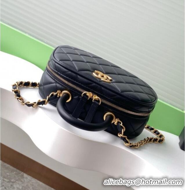 Best Quality Chanel Calfskin Mini Bowling Bag AS5572 Black 2025