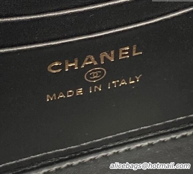Top Grade Chanel Grained Calfskin Vanity Case with Top Handle AP4799 Black 2025