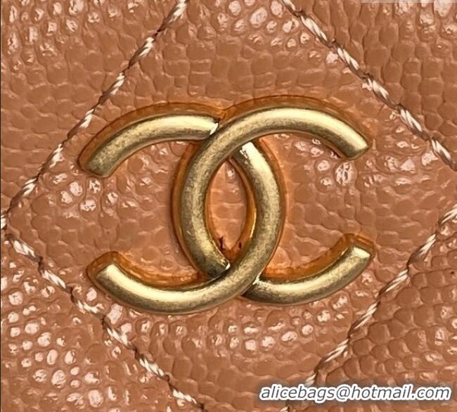 Best Price Chanel Grained Calfskin Vanity Case with Top Handle AP4799 Brown 2025