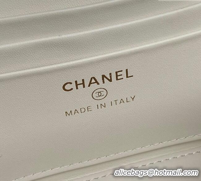 Well Crafted Chanel Grained Calfskin Vanity Case with Top Handle AP4799 White 2025