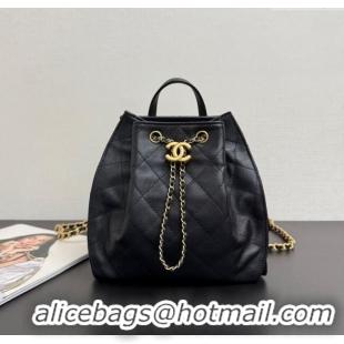 Promotional Chanel Grained Calfskin 25 Medium Backpack Bag AS5600 Black 2025
