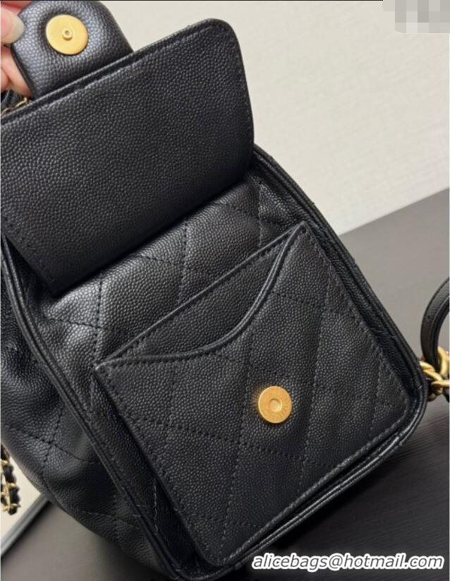 Promotional Chanel Grained Calfskin 25 Medium Backpack Bag AS5600 Black 2025