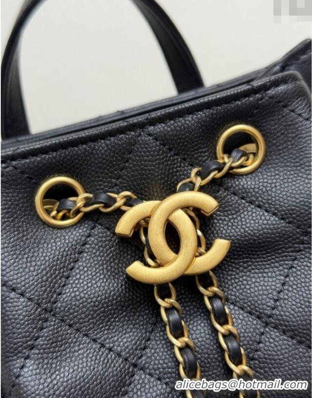 Promotional Chanel Grained Calfskin 25 Medium Backpack Bag AS5600 Black 2025