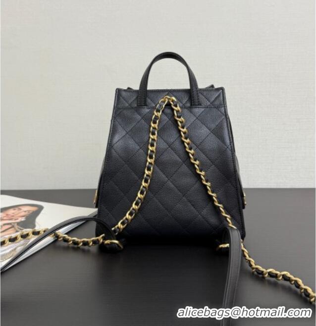 Promotional Chanel Grained Calfskin 25 Medium Backpack Bag AS5600 Black 2025