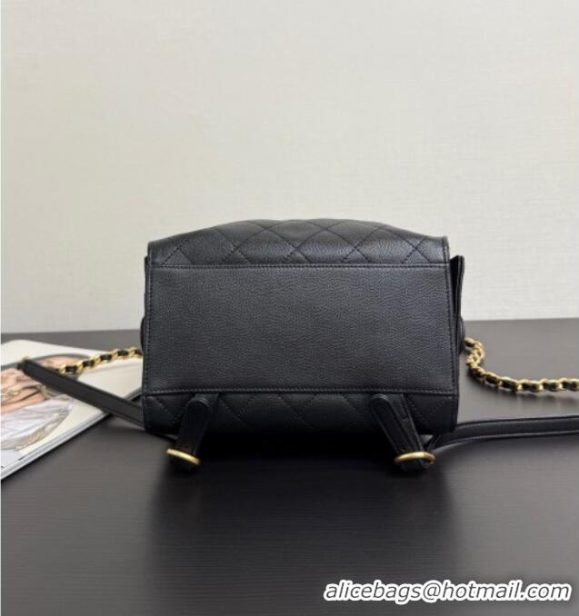 Promotional Chanel Grained Calfskin 25 Medium Backpack Bag AS5600 Black 2025