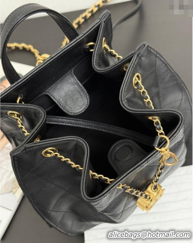Promotional Chanel Grained Calfskin 25 Medium Backpack Bag AS5600 Black 2025