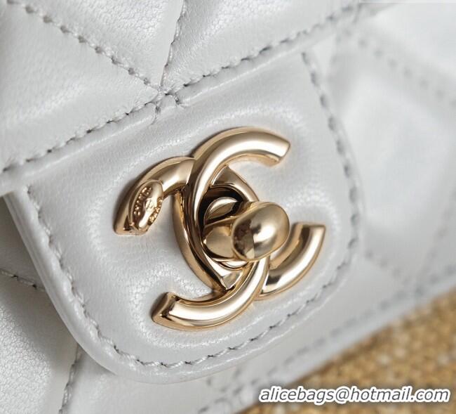 Super Quality Chanel Raffia Straw and Calfskin Large Shopping Bag AS5951 Beige/White 2025