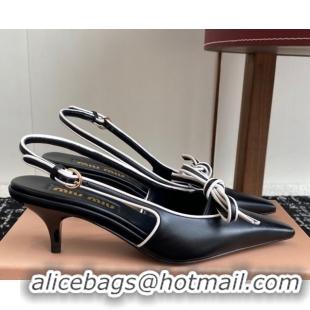 Pretty Style Miu Miu Nappa Leather Slingback Pumps 5.5cm Black 2025 5I474E