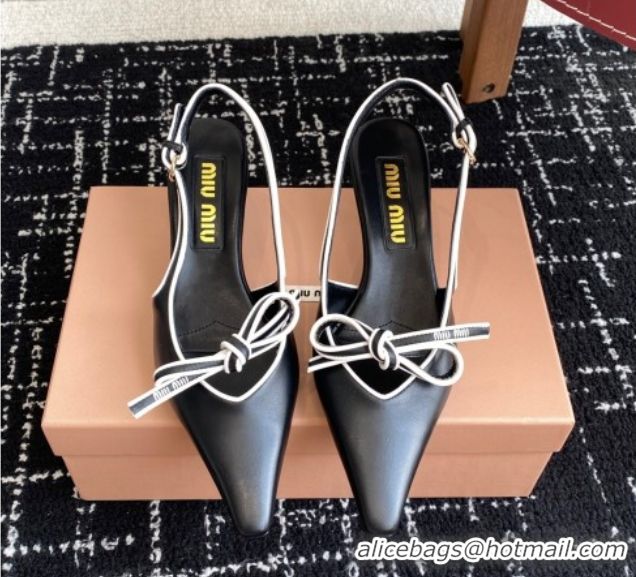 Pretty Style Miu Miu Nappa Leather Slingback Pumps 5.5cm Black 2025 5I474E