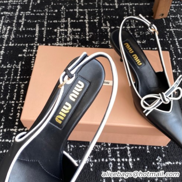 Pretty Style Miu Miu Nappa Leather Slingback Pumps 5.5cm Black 2025 5I474E