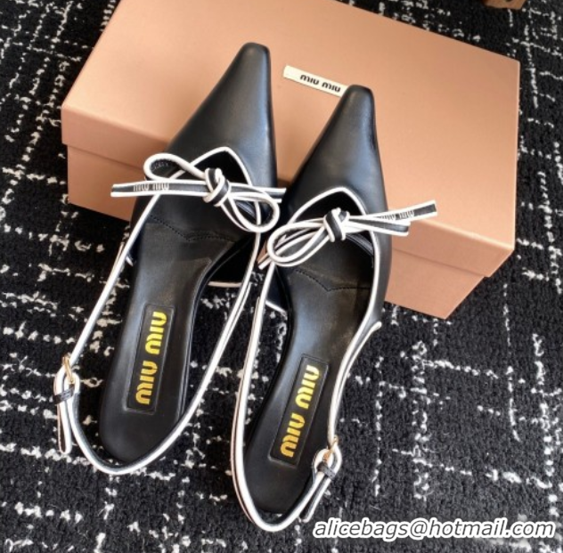 Pretty Style Miu Miu Nappa Leather Slingback Pumps 5.5cm Black 2025 5I474E