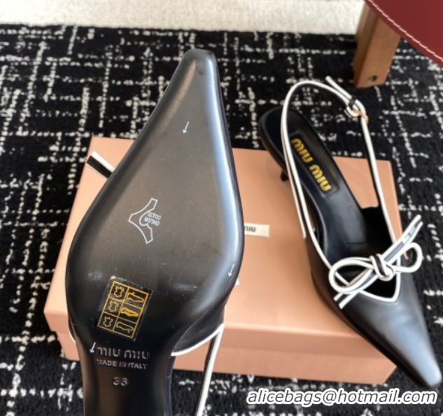 Pretty Style Miu Miu Nappa Leather Slingback Pumps 5.5cm Black 2025 5I474E
