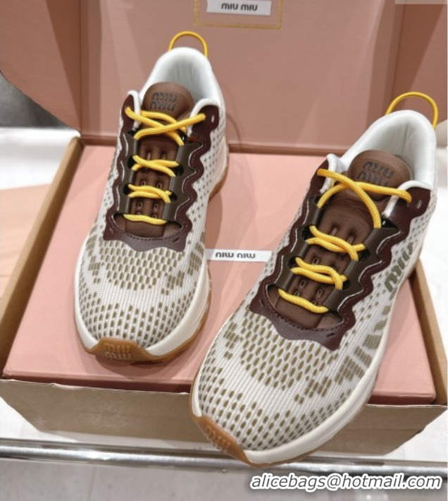 Good Quality Miu Miu Technical Fabric Platform Sneakers 6cm Ivy Green 2025 5E480E