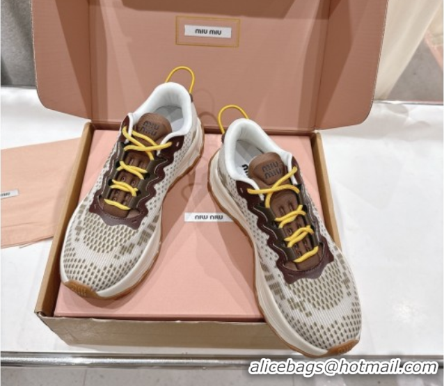 Good Quality Miu Miu Technical Fabric Platform Sneakers 6cm Ivy Green 2025 5E480E