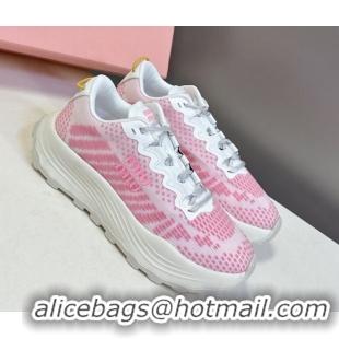 Buy New Cheap Miu Miu Technical Fabric Platform Sneakers 6cm Pink 2025 5E480E
