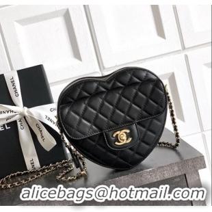 Original Cheap Chanel Lambskin Heart Bag AS5764 Black 2025