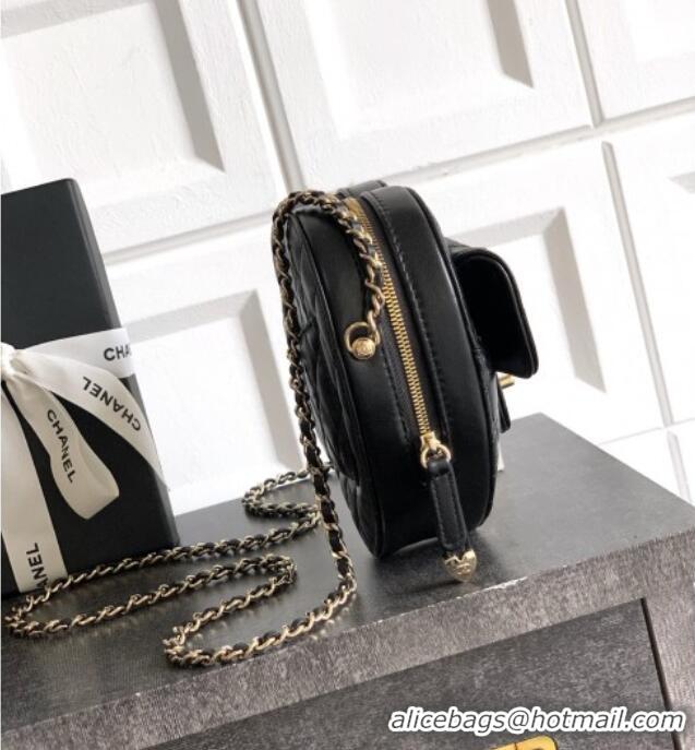 Original Cheap Chanel Lambskin Heart Bag AS5764 Black 2025