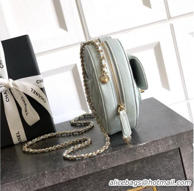 Unique Discount Chanel Lambskin Heart Bag AS5764 Baby Blue 2025