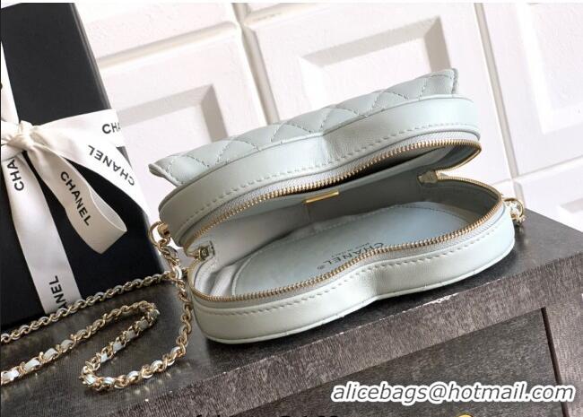Unique Discount Chanel Lambskin Heart Bag AS5764 Baby Blue 2025