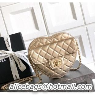 New Design Chanel Lambskin Heart Bag AS5764 Gold 2025